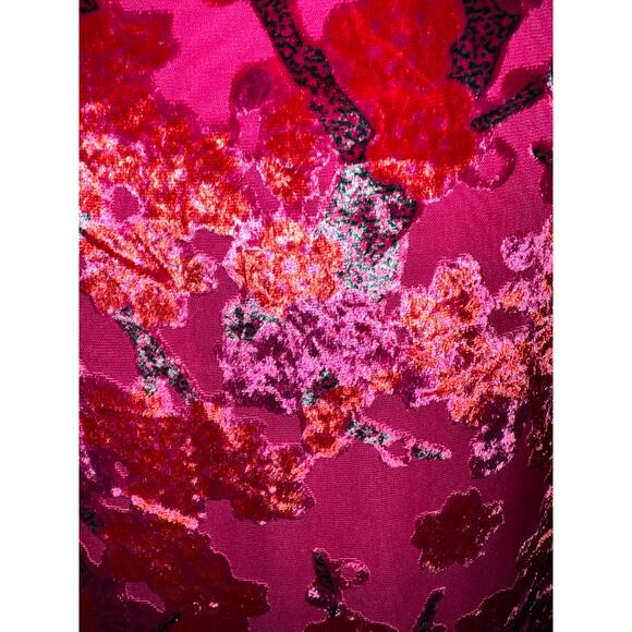 Boohoo Pink Devore‎ Velvet Floral Cowl Neck Maxi Dress Size 4 Y2K Wedding EUC - Picture 10 of 16